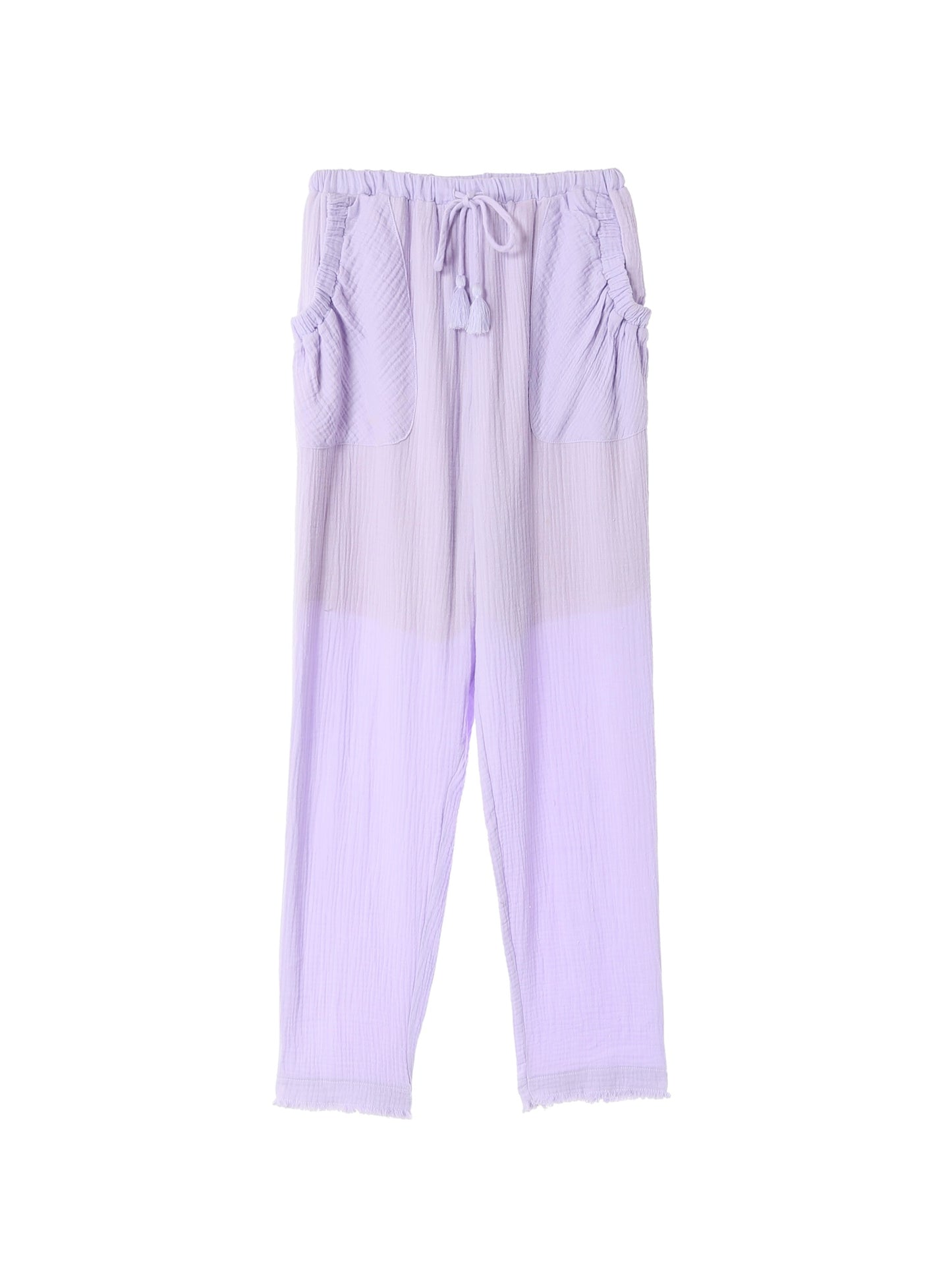 Fringe Cotton Gauze Pants Lavender