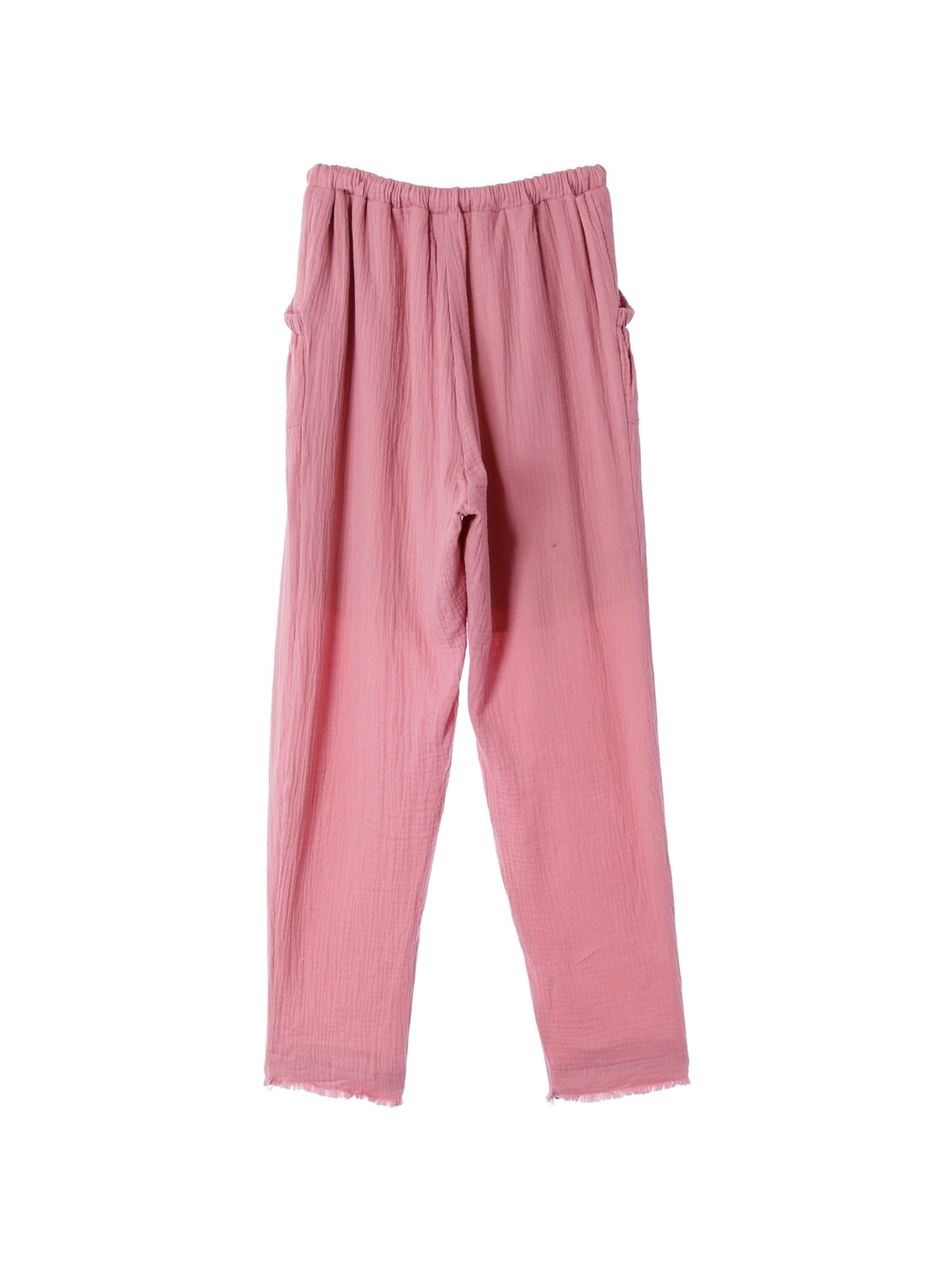 Fringe Cotton Gauze Pants Blush