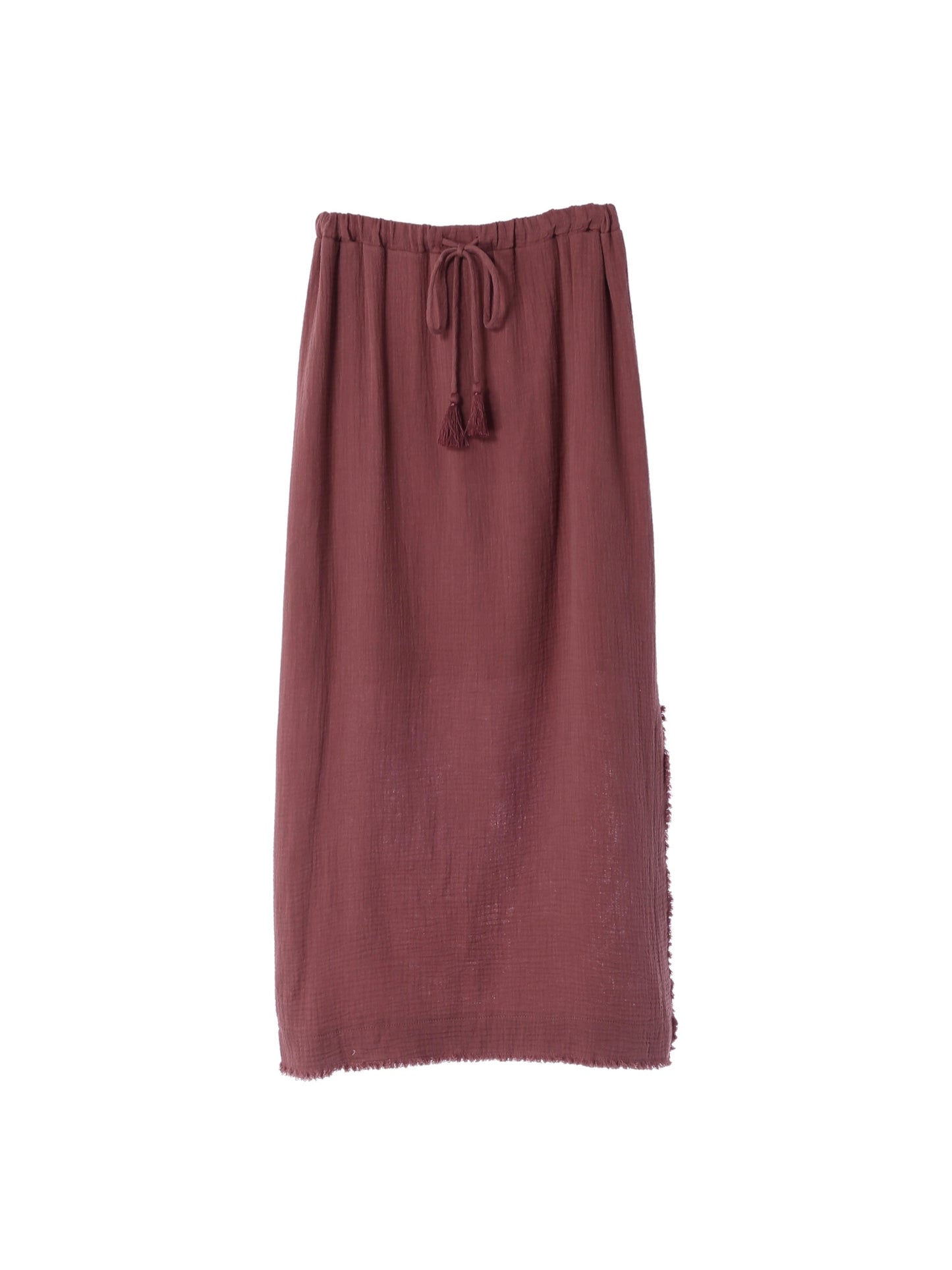 Fringe Side Slit Skirt / Autumn Leaves