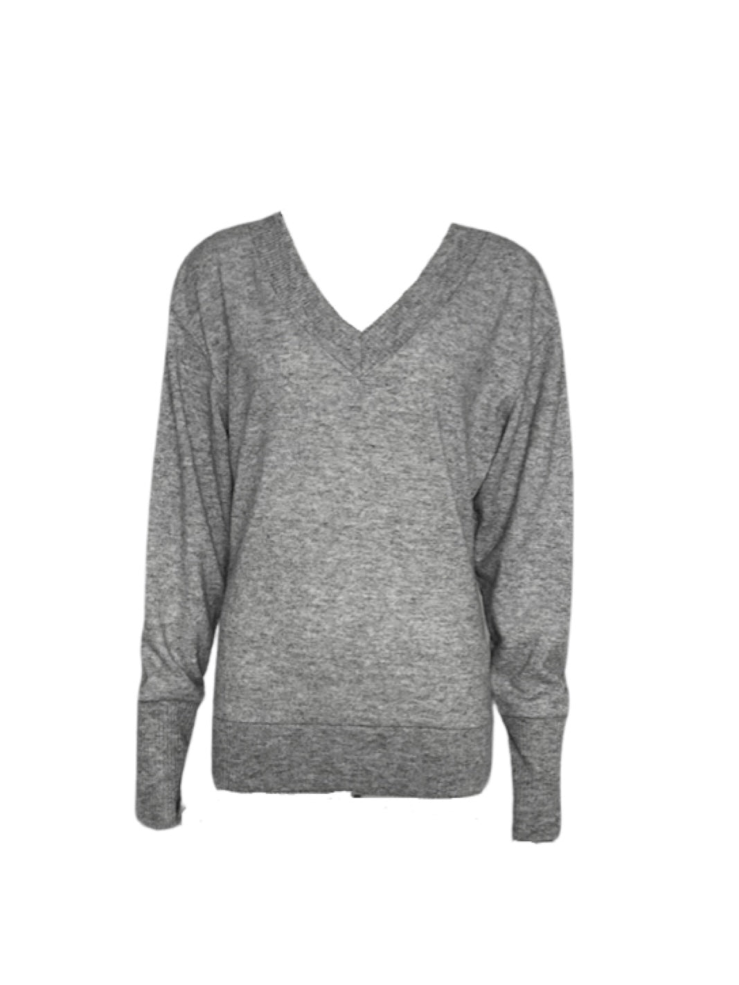 V neck knit set up / Heather gray