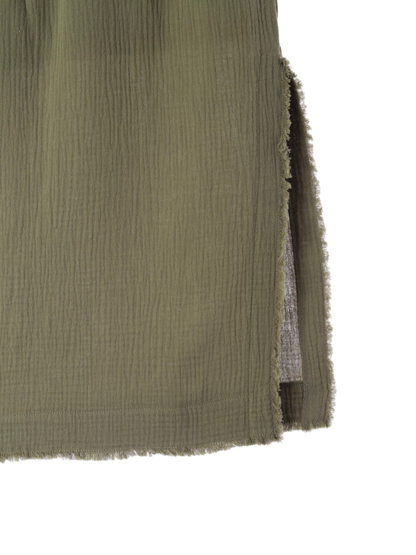 Fringe Side Slit Skirt / Khaki