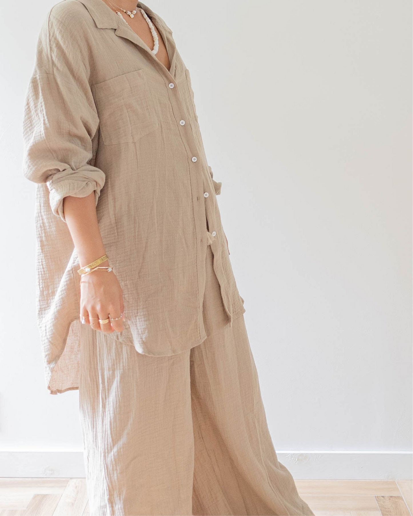 Over Size Button Down Shirt / Mocha