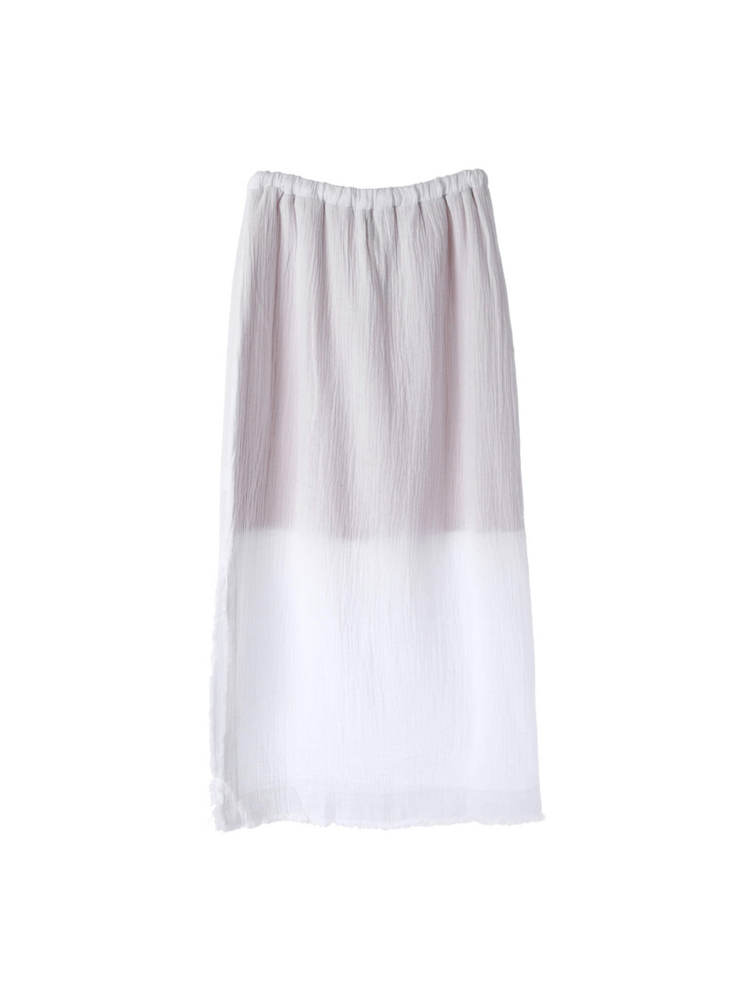 Fringe Side Slit Skirt / White