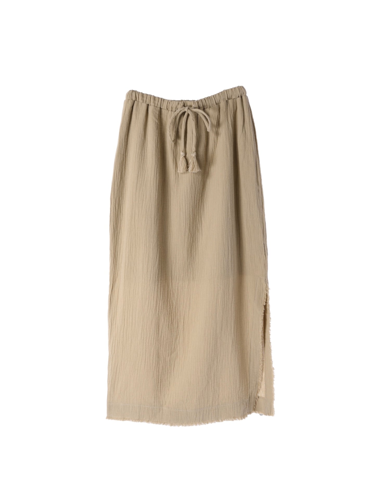 Fringe Side Slit Skirt / Mocha