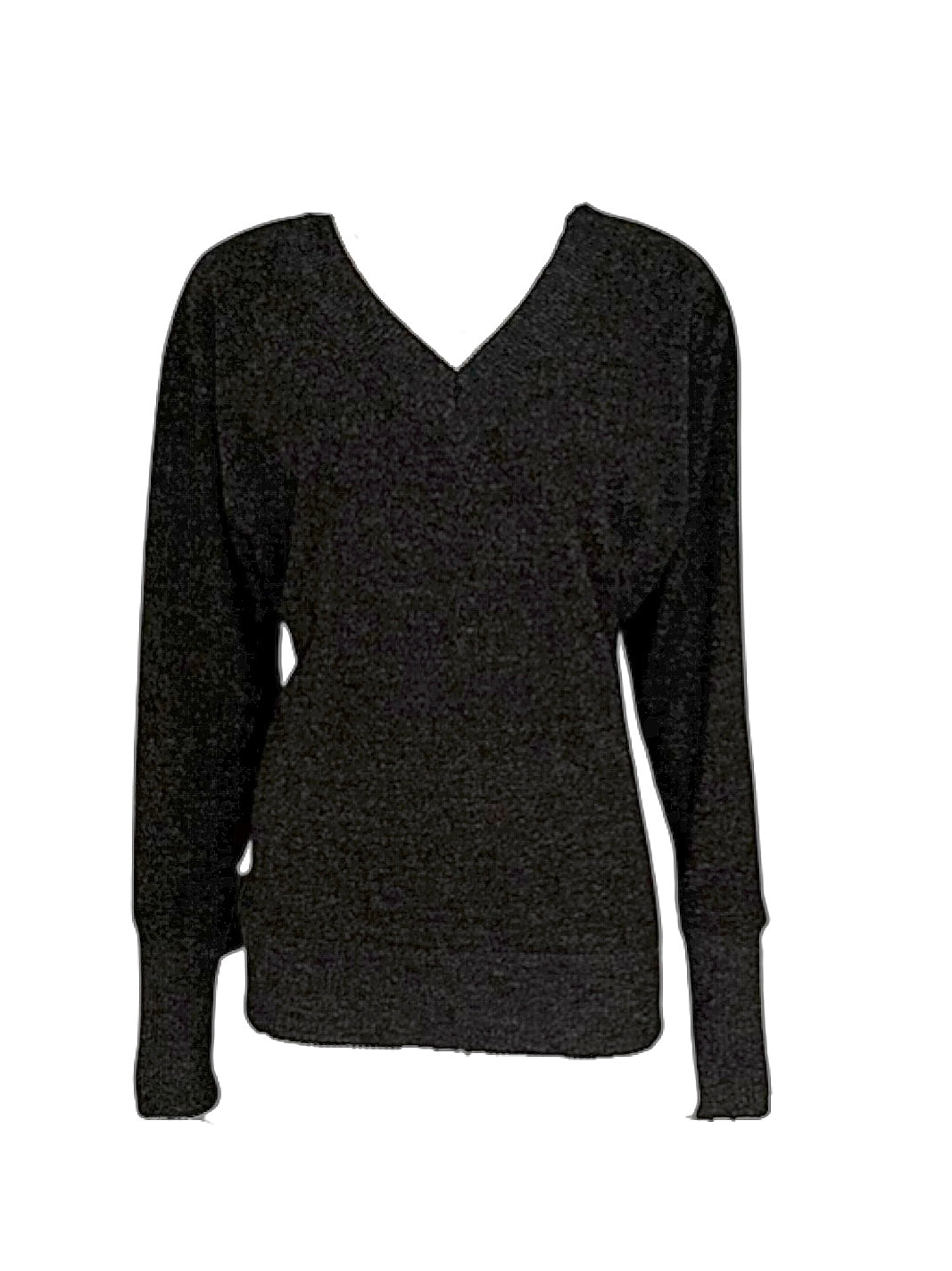 V neck knit set up / Heather black