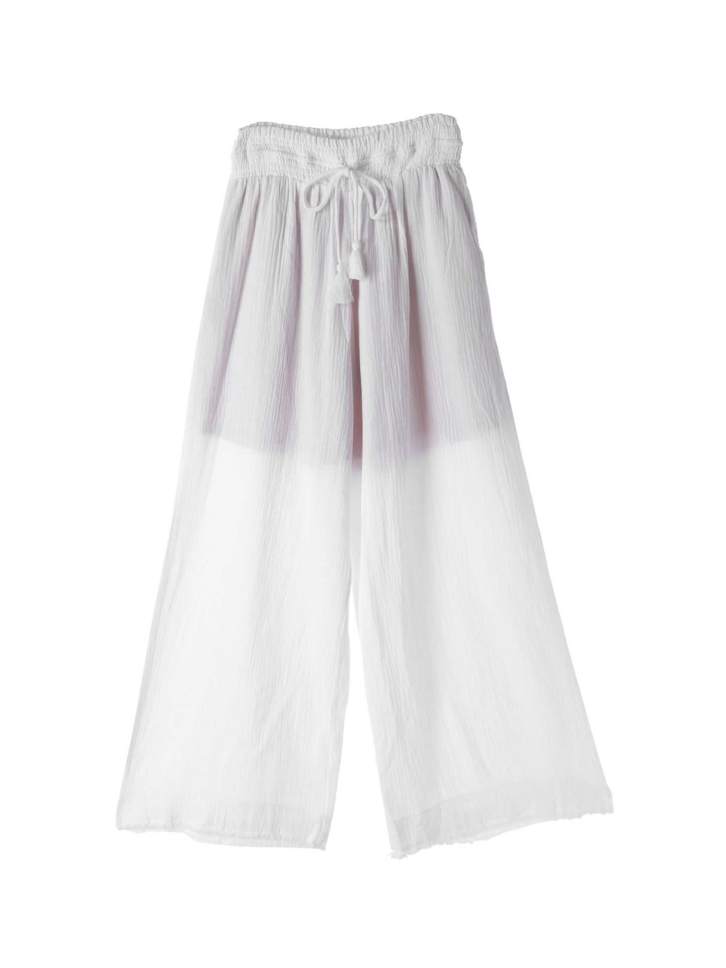 Fringe Wide Pants / White