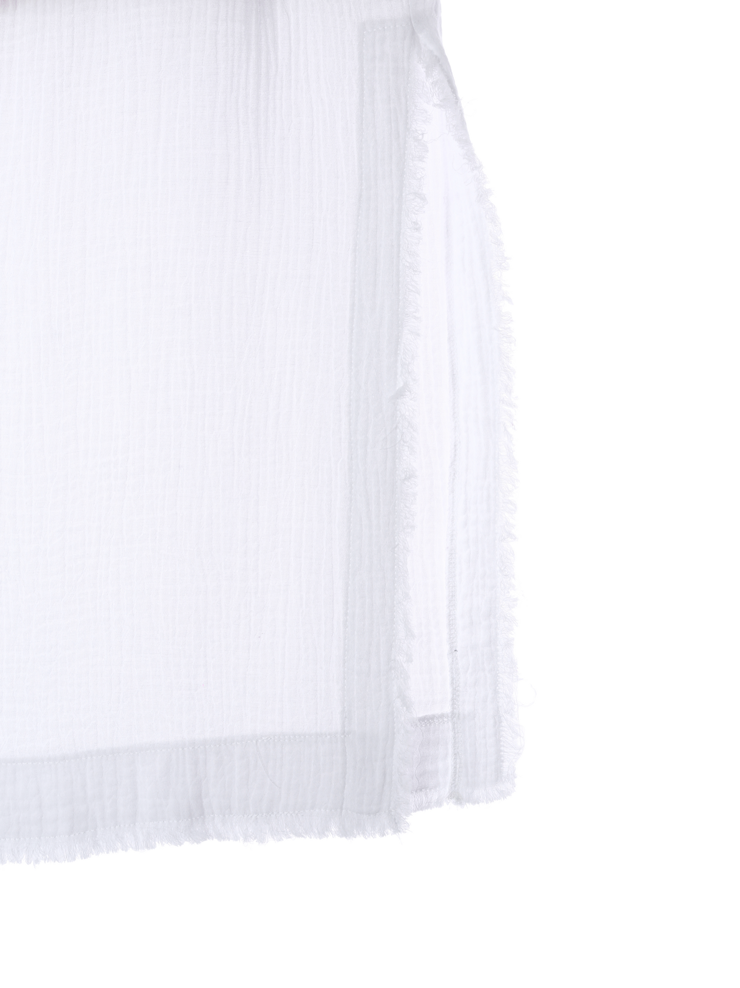 Fringe Side Slit Skirt / White