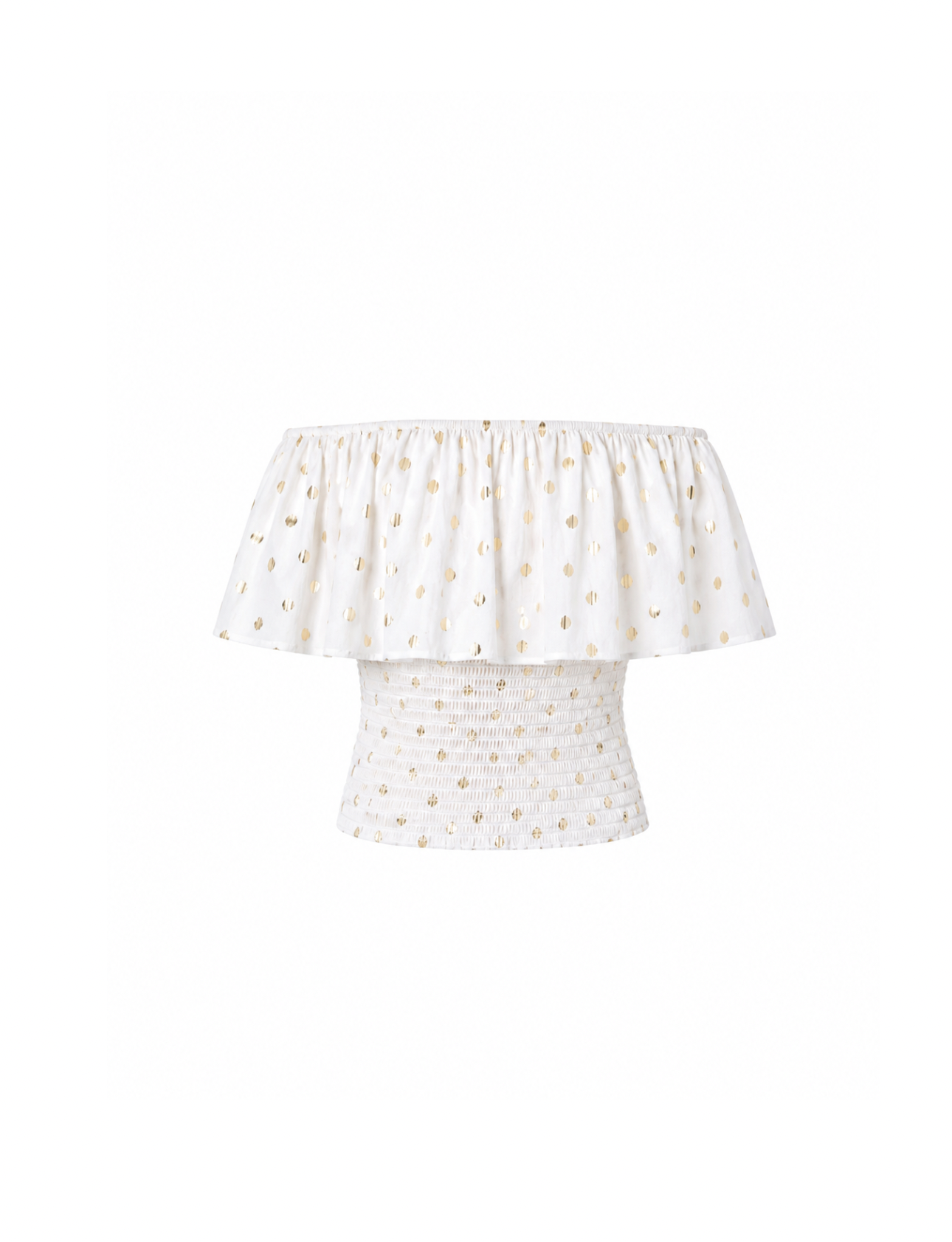 Fringe Frill Off The Shoulder Tops White gold