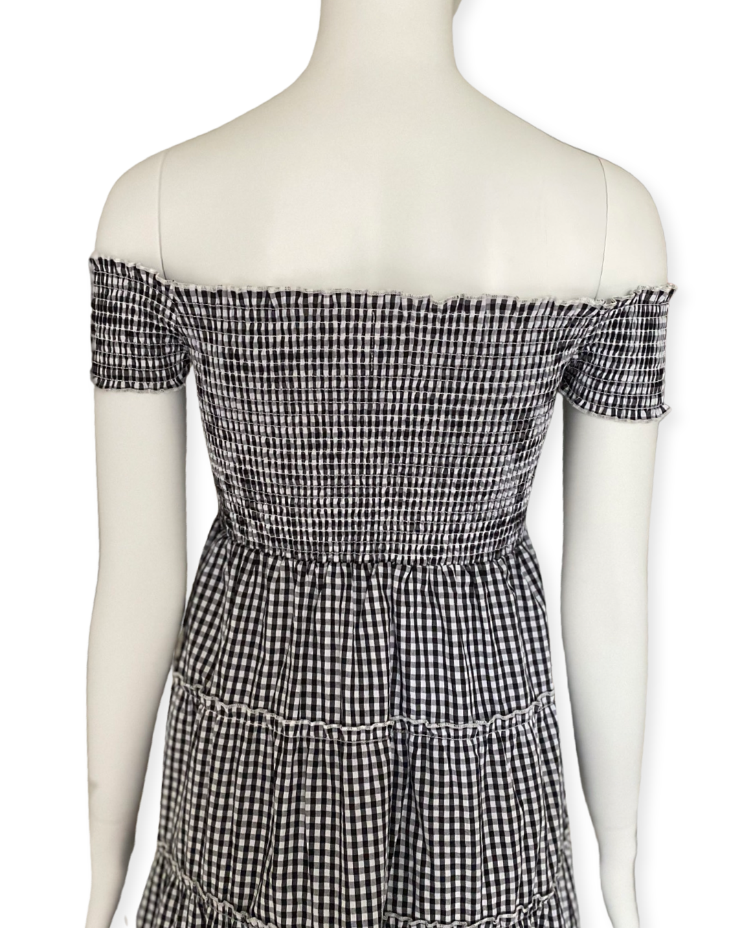 Off The Shoulder Dress / Gingham Check