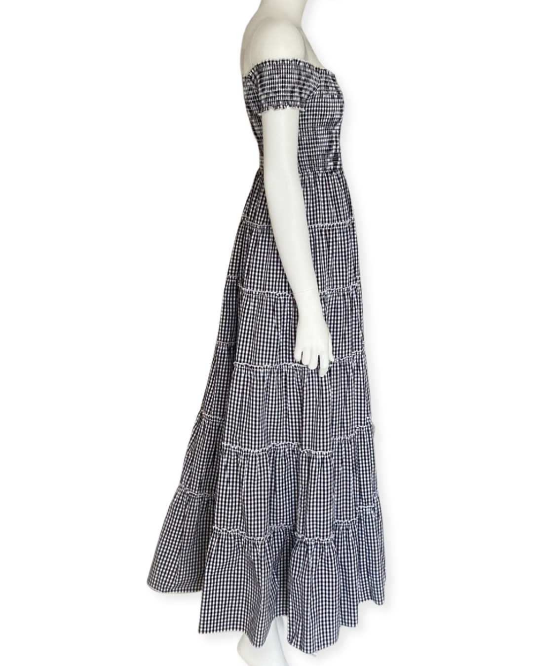 Off The Shoulder Dress / Gingham Check