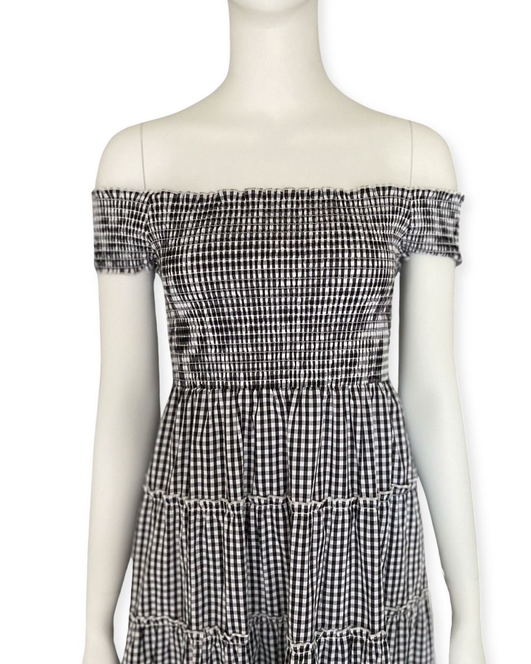 Off The Shoulder Dress / Gingham Check
