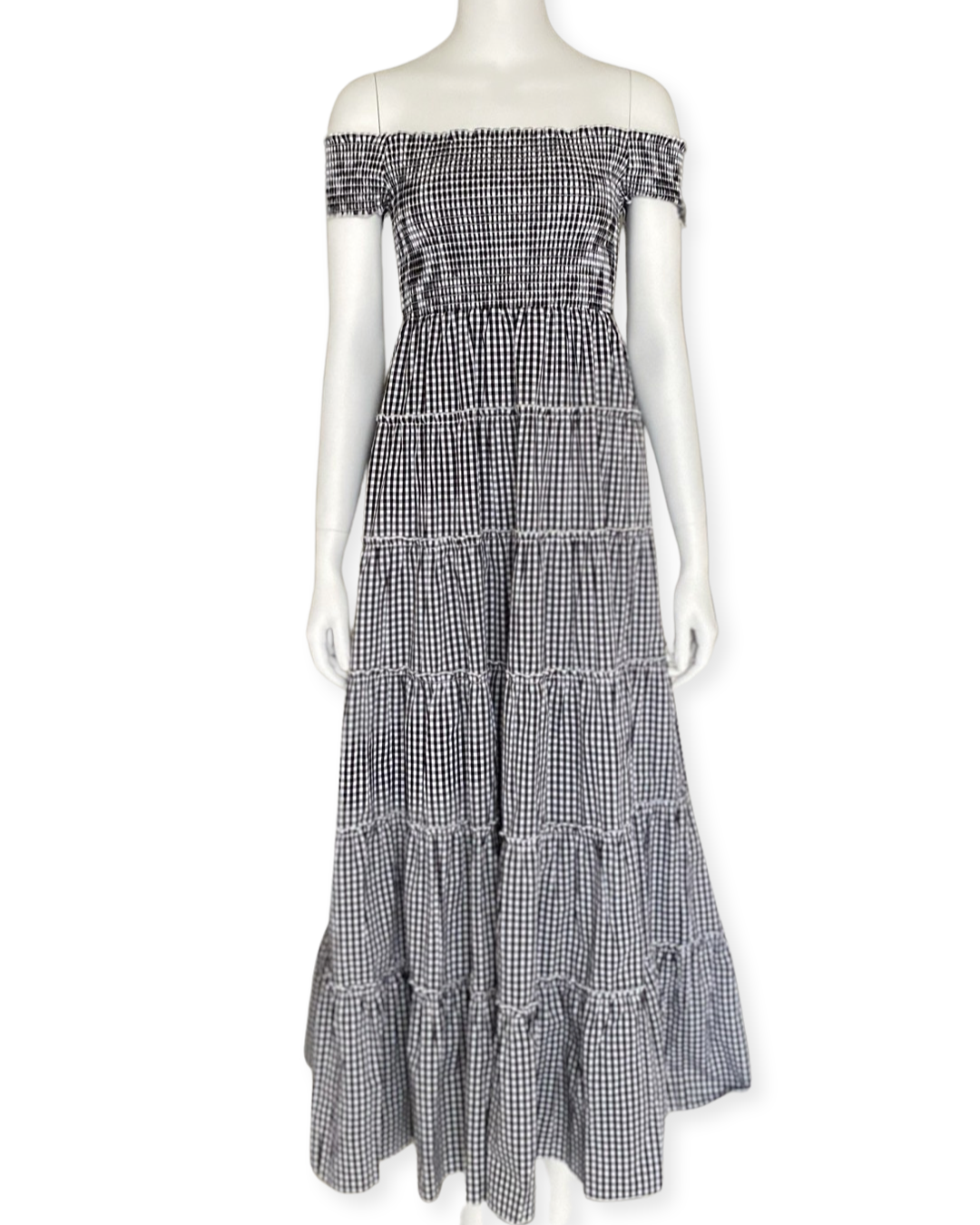 Off The Shoulder Dress / Gingham Check