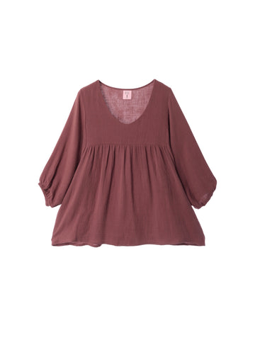 Cotton Gauze Back Button Tanktop Brown