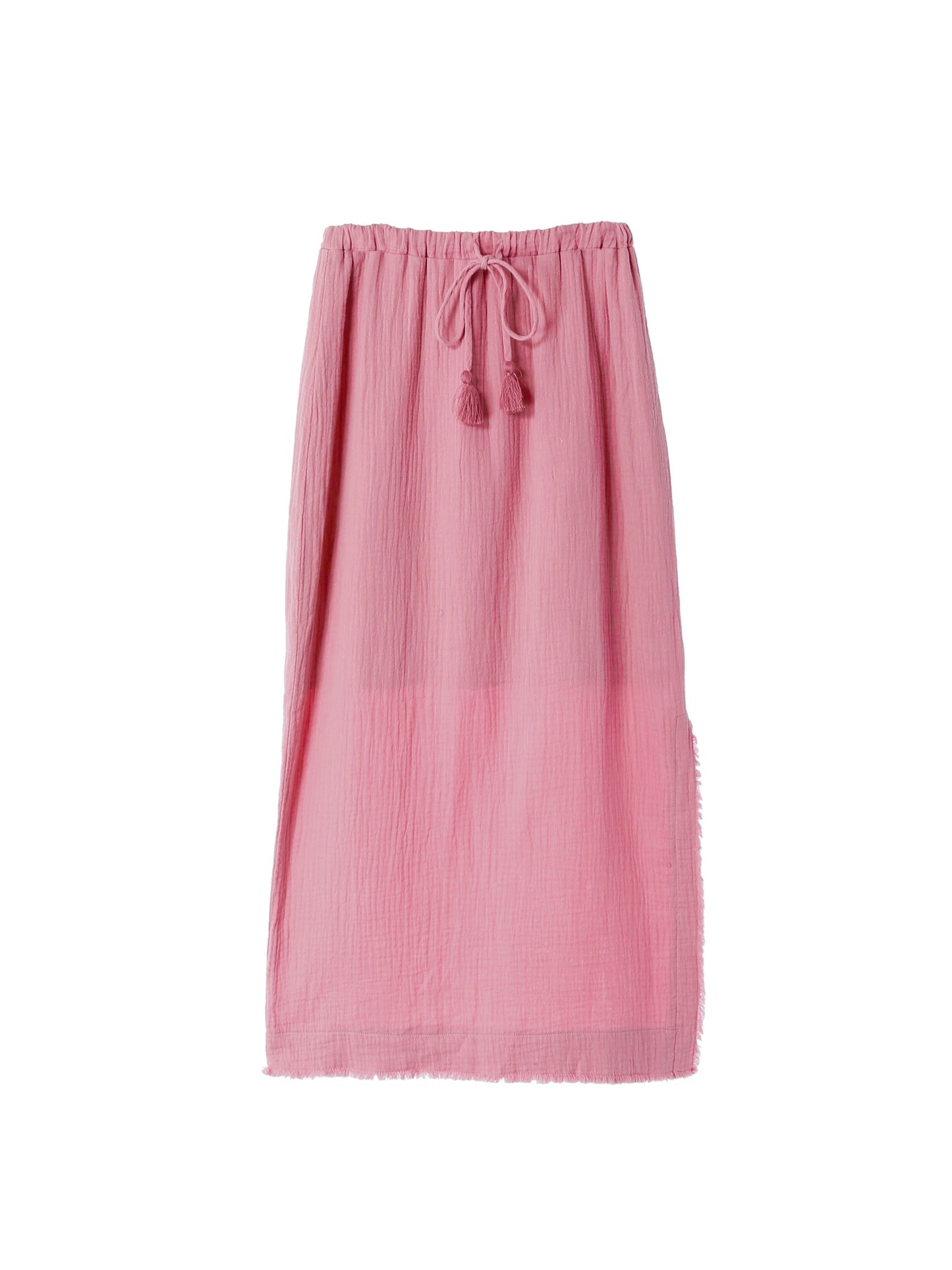 Fringe Side Slit Skirt / Blush Pink
