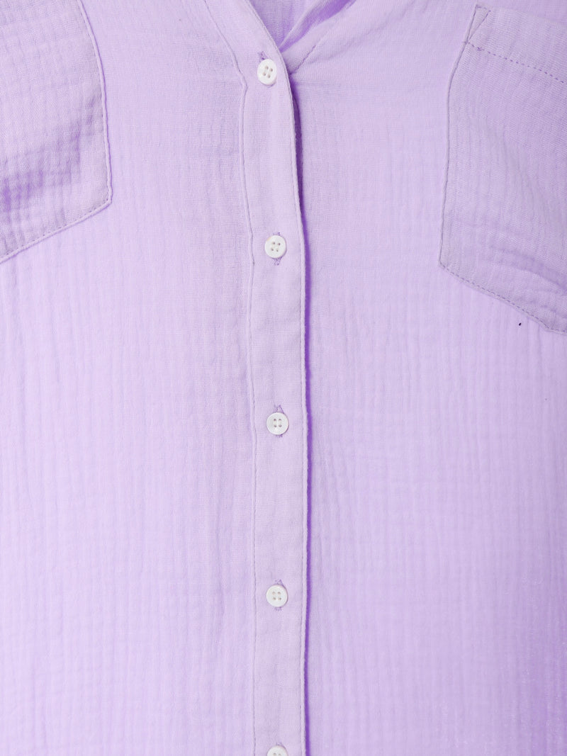 Over Size Button Down Shirt / Lavender