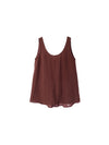 Cotton Gauze Back Button Tanktop Brown