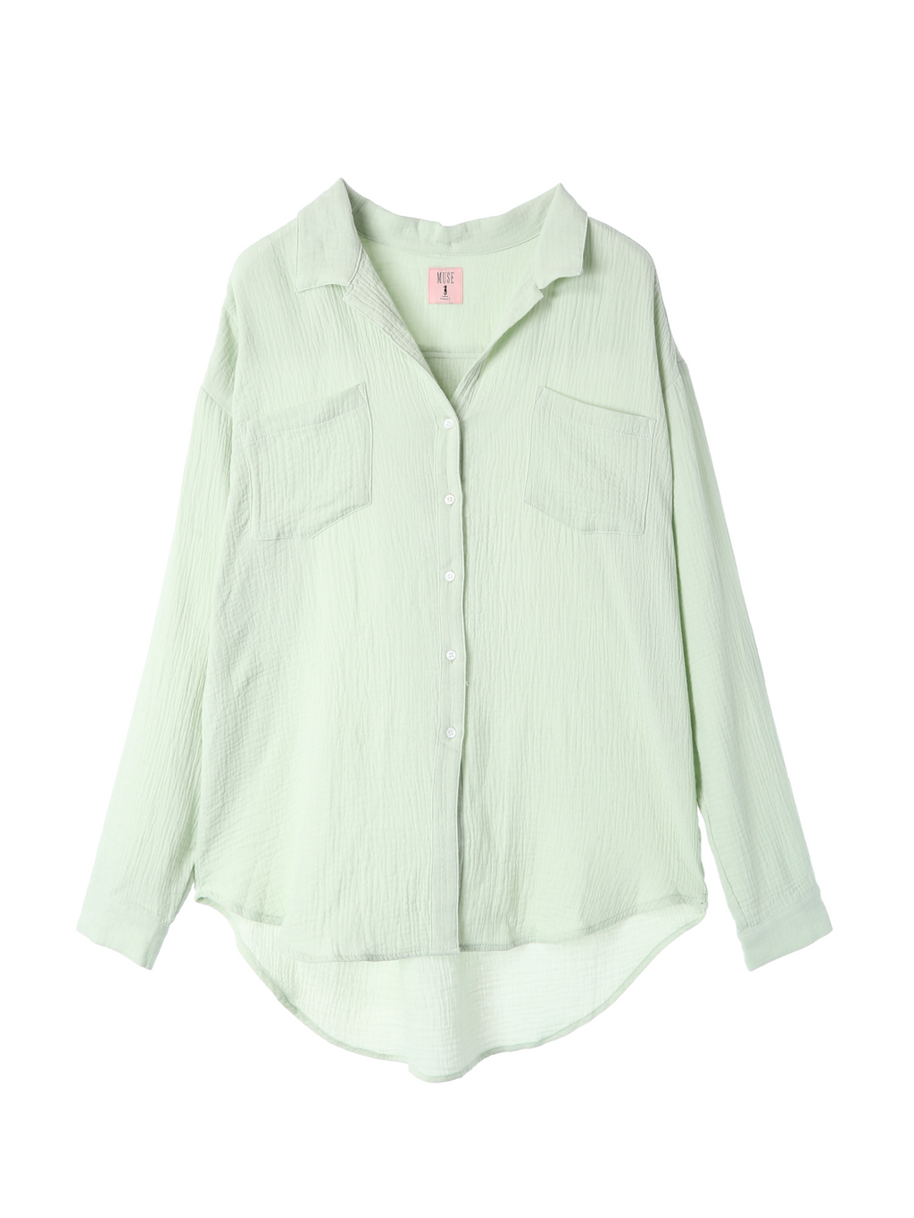 Over Size Button Down Shirt / Meadow Green