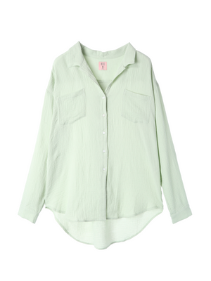 Over Size Button Down Shirt / Meadow Green