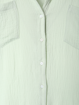Over Size Button Down Shirt / Meadow Green