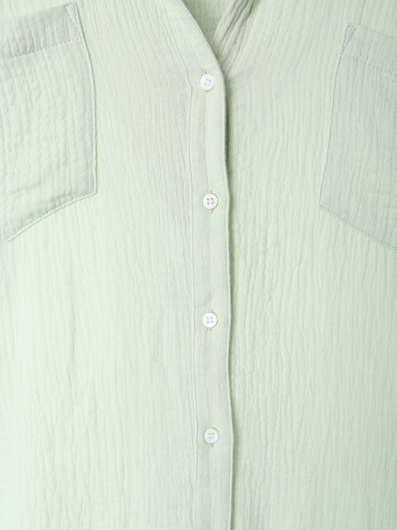 Over Size Button Down Shirt / Meadow Green