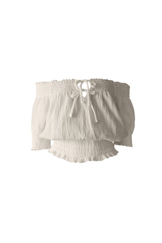 Frill Off The Shoulder Top - Ivory