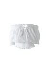 Linen Shirring Crop Top / Beige