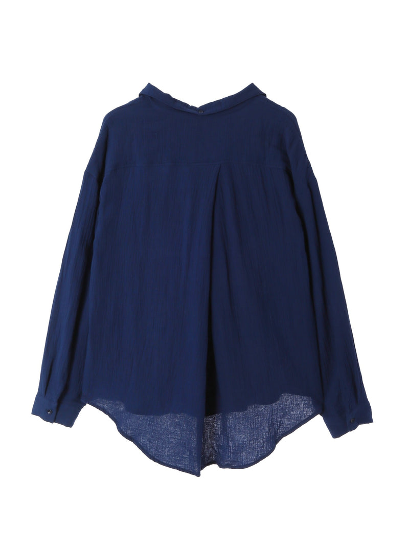 Over Size Button Down Shirt / Noir Blue