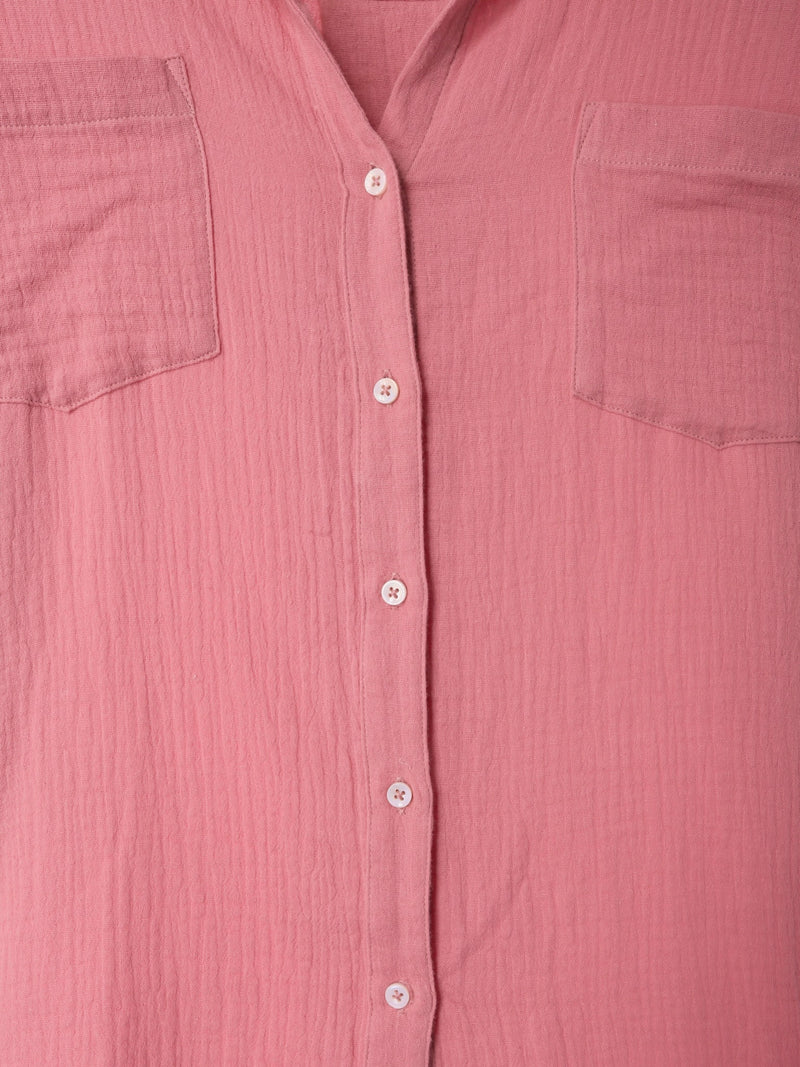 Over Size Button Down Shirt / Blush Pink