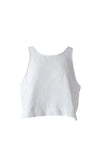 Linen Shirring Crop Top / Terracotta