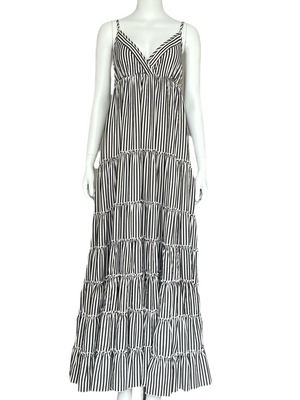 Garden Dress Black Stripe