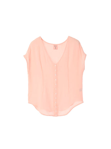 Cotton Gauze Back Button Tanktop Brown
