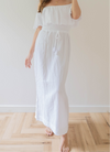 Fringe Side Slit Skirt / White