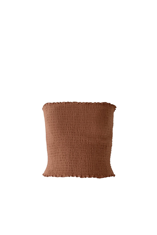 Cotton Gauze Bandeau Dark Terracotta