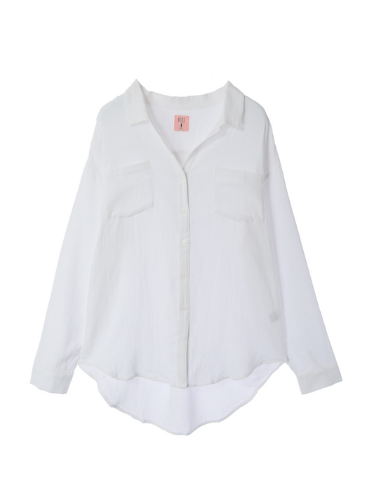 Over Size Button Down Shirt / White
