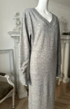 V neck knit dress / Heather gray
