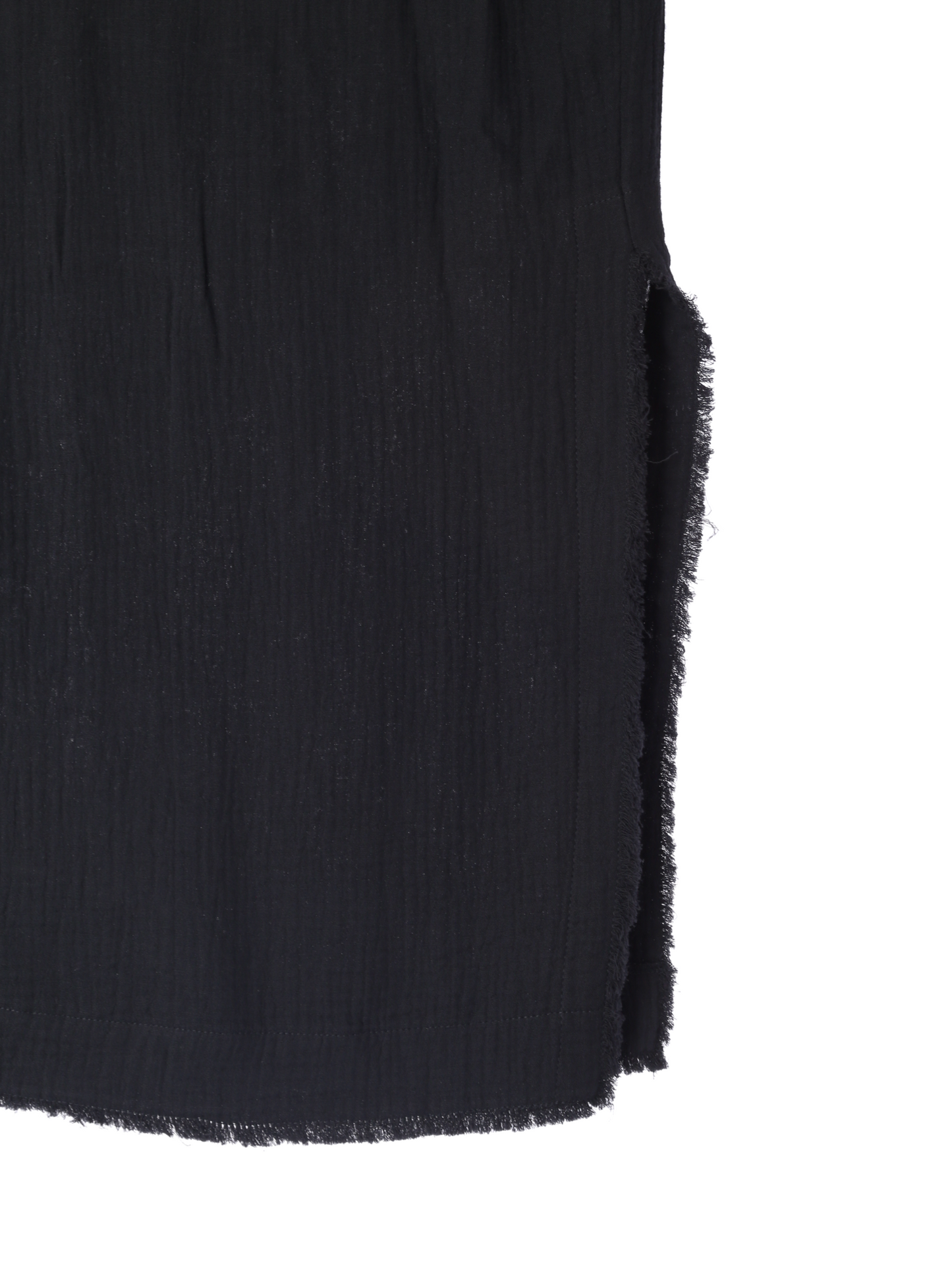 Fringe Side Slit Skirt / Black