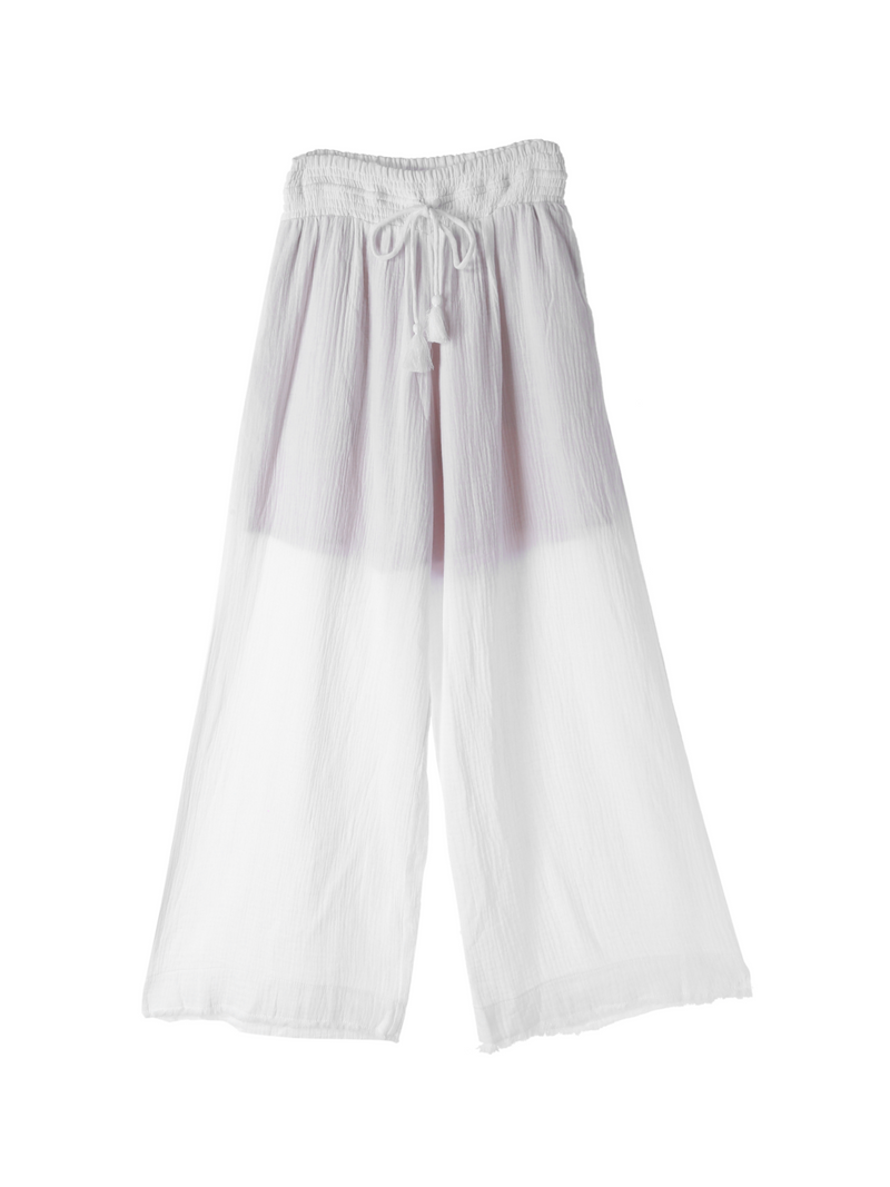 Fringe Wide Pants / White