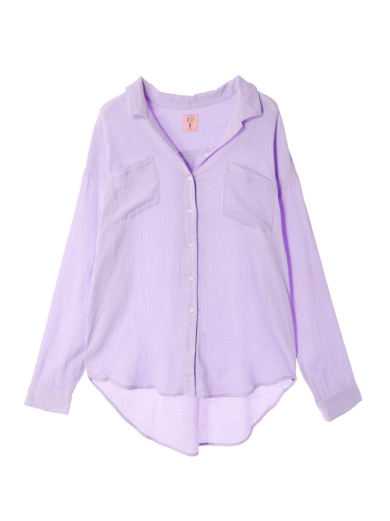 Over Size Button Down Shirt / Lavender