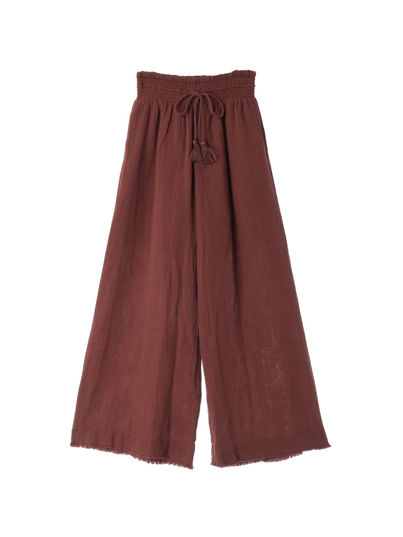 Fringe Wide Pants / Chocolate