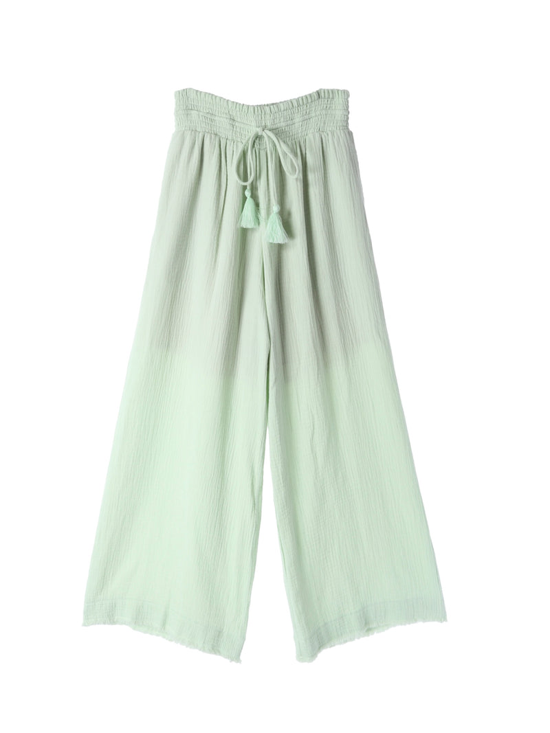 Fringe Wide Pants / Meadow Green