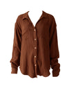 Cotton Gauze Button down shirt Brown
