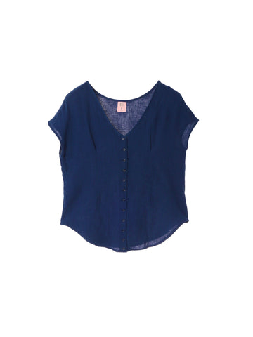 Cotton Gauze Back Button Tanktop Brown