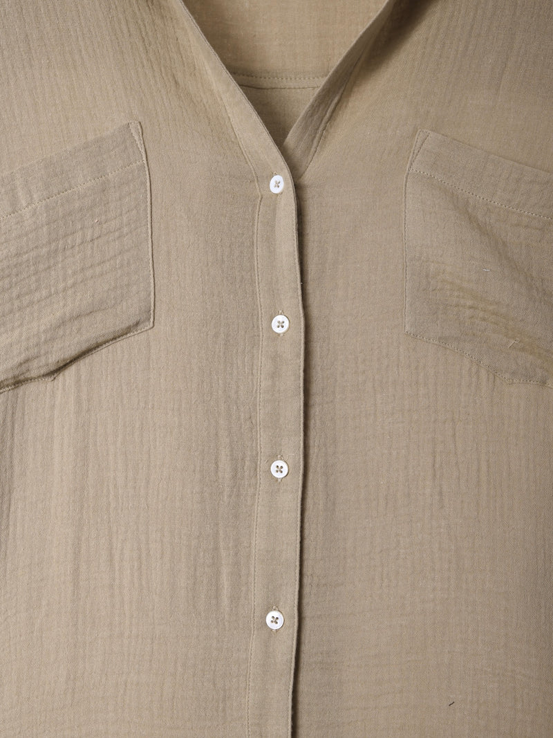 Over Size Button Down Shirt / Mocha