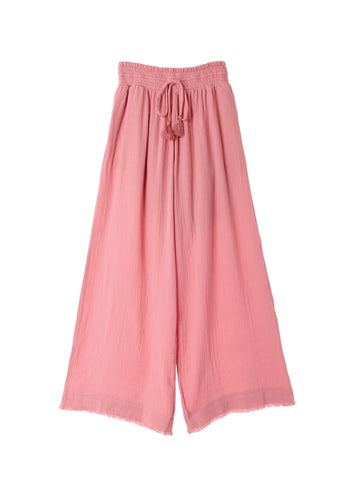 Fringe Cotton Gauze Pants Lavender