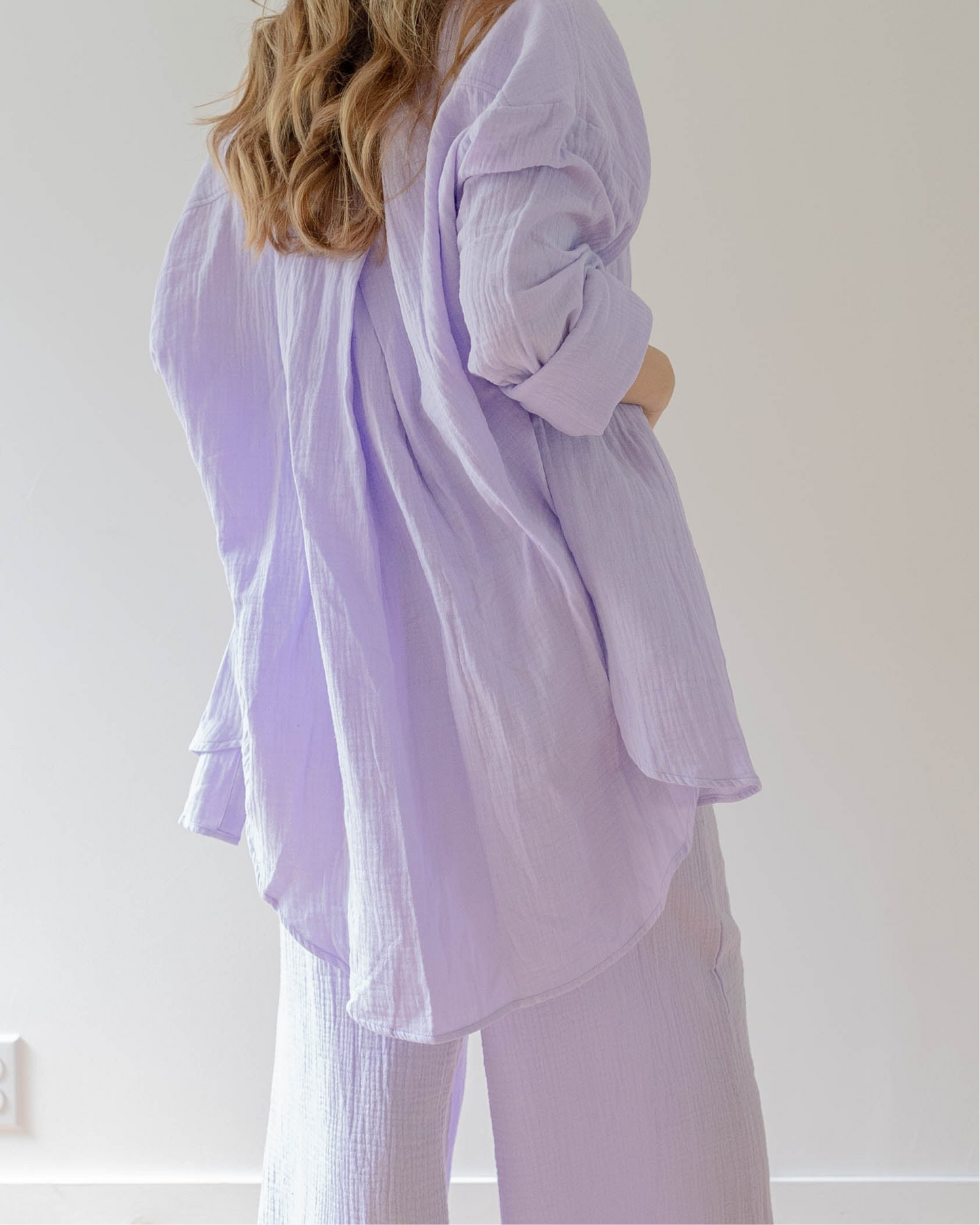 Over Size Button Down Shirt / Lavender