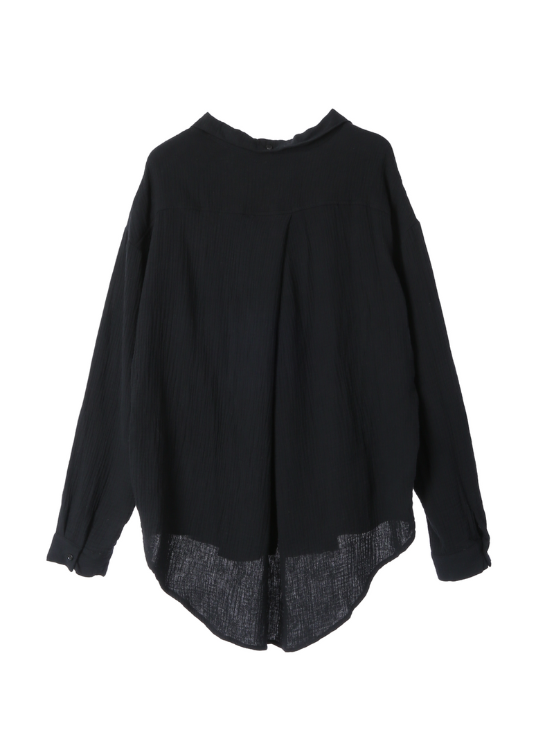 Over Size Button Down Shirt / Black