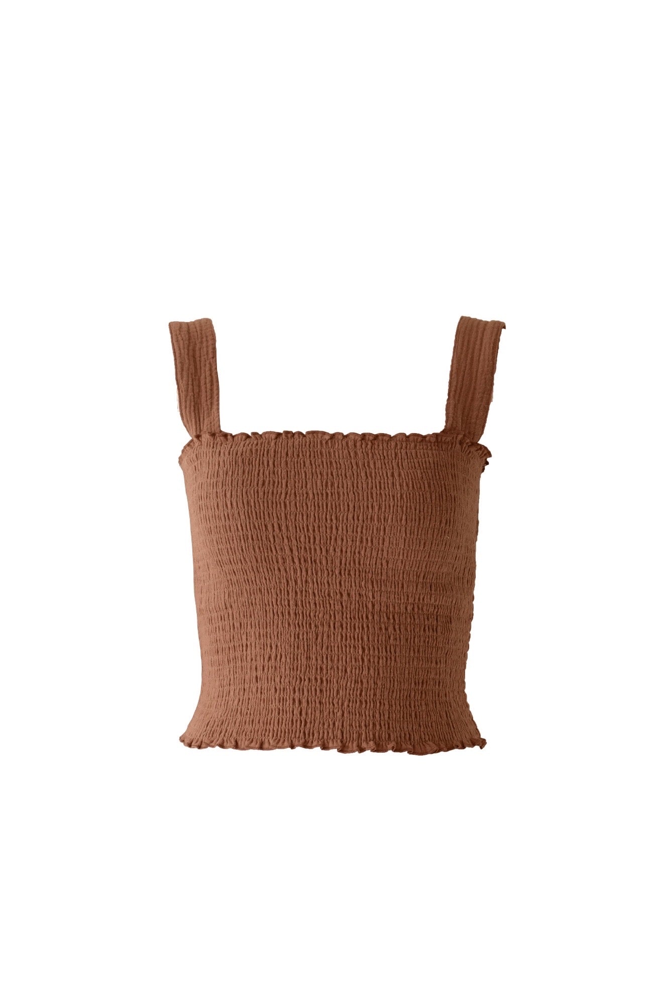 Cotton Gauze Bandeau Dark Terracotta