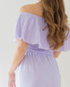 Fringe Frill Off The Shoulder Tops Lavender