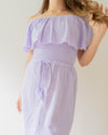 Fringe Frill Off The Shoulder Tops Lavender