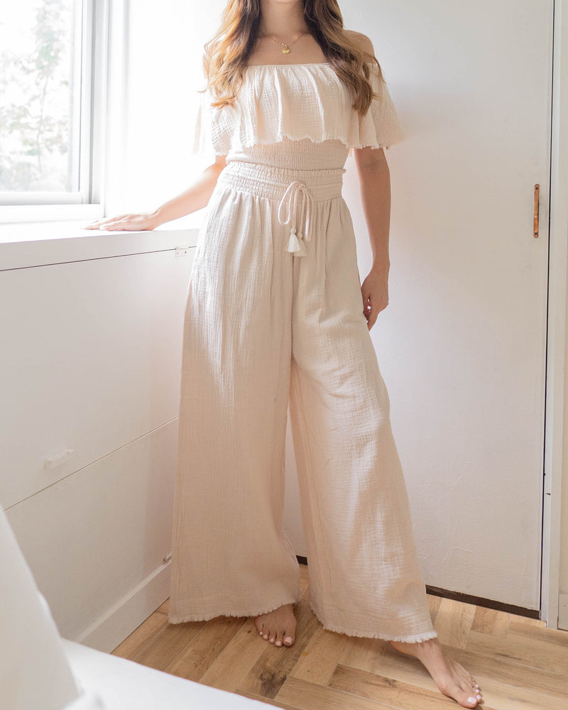 Fringe Wide Pants / Ivory